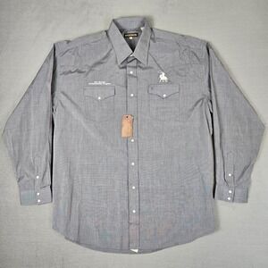 Stetson Shirt‎ Mens 2XL Blue Striped Western Pearl Snap Cowboy Rancher NWT